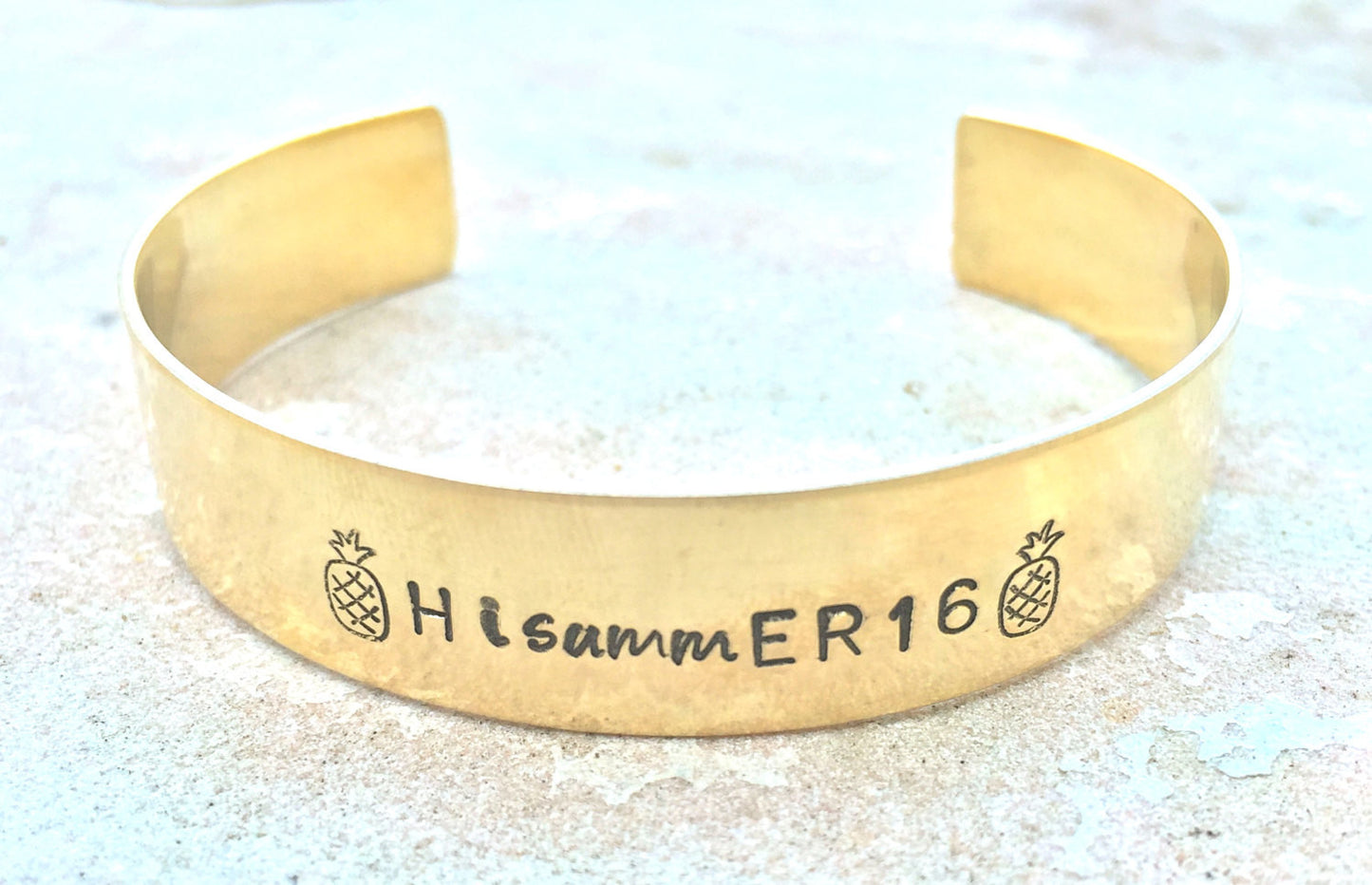 Hawaiian Jewelry, Hawaiian Cuff, Custom Cuff, Personalized Bracelets, Pineapple Bracelet, Hand Stamped Bracelet, natashaaloha, Hawaii - Natashaaloha, jewelry, bracelets, necklace, keychains, fishing lures, gifts for men, charms, personalized,