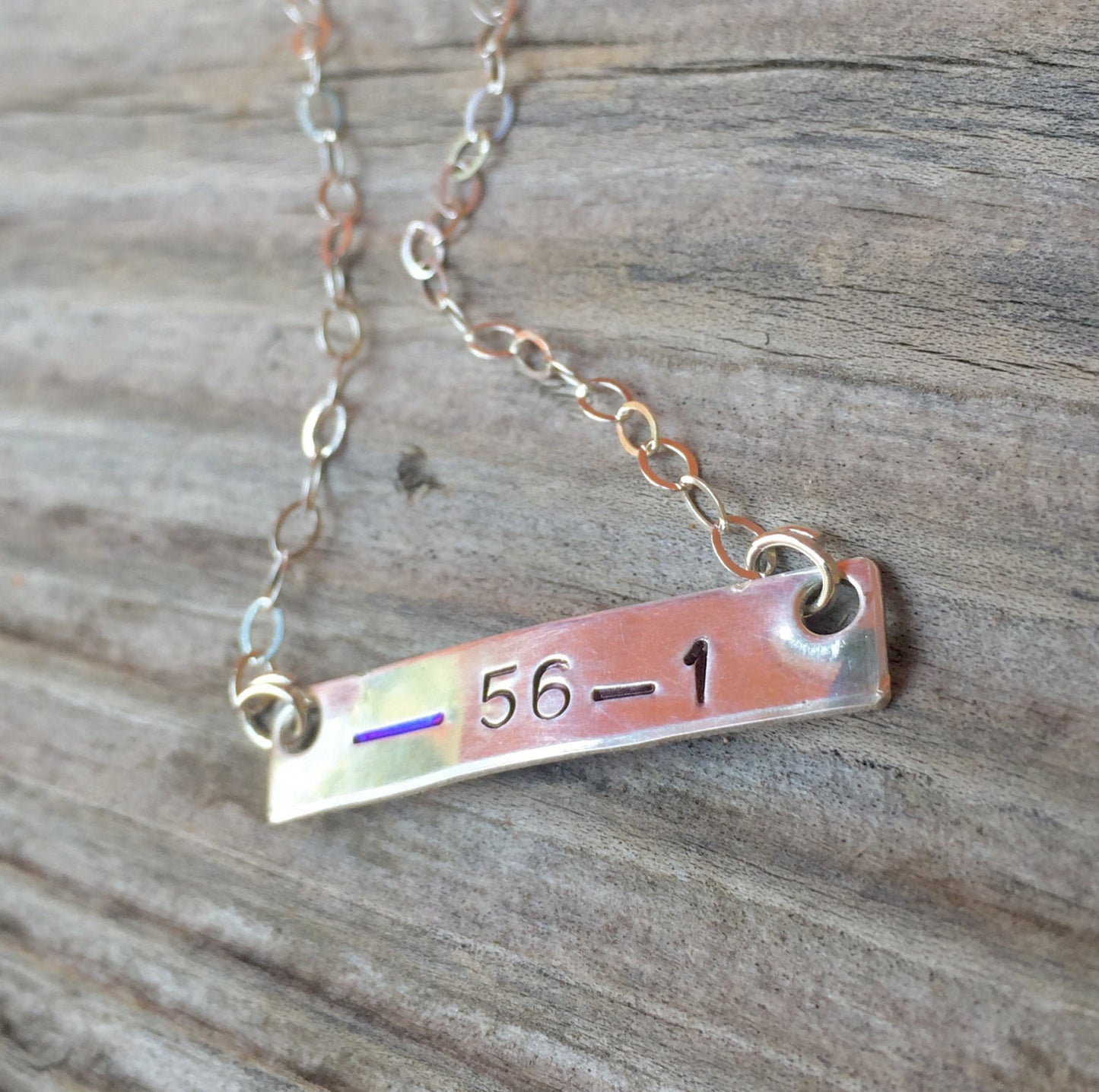 Thin Blue Line Personalized Bar Necklace, Police Necklace - Natashaaloha, jewelry, bracelets, necklace, keychains, fishing lures, gifts for men, charms, personalized,