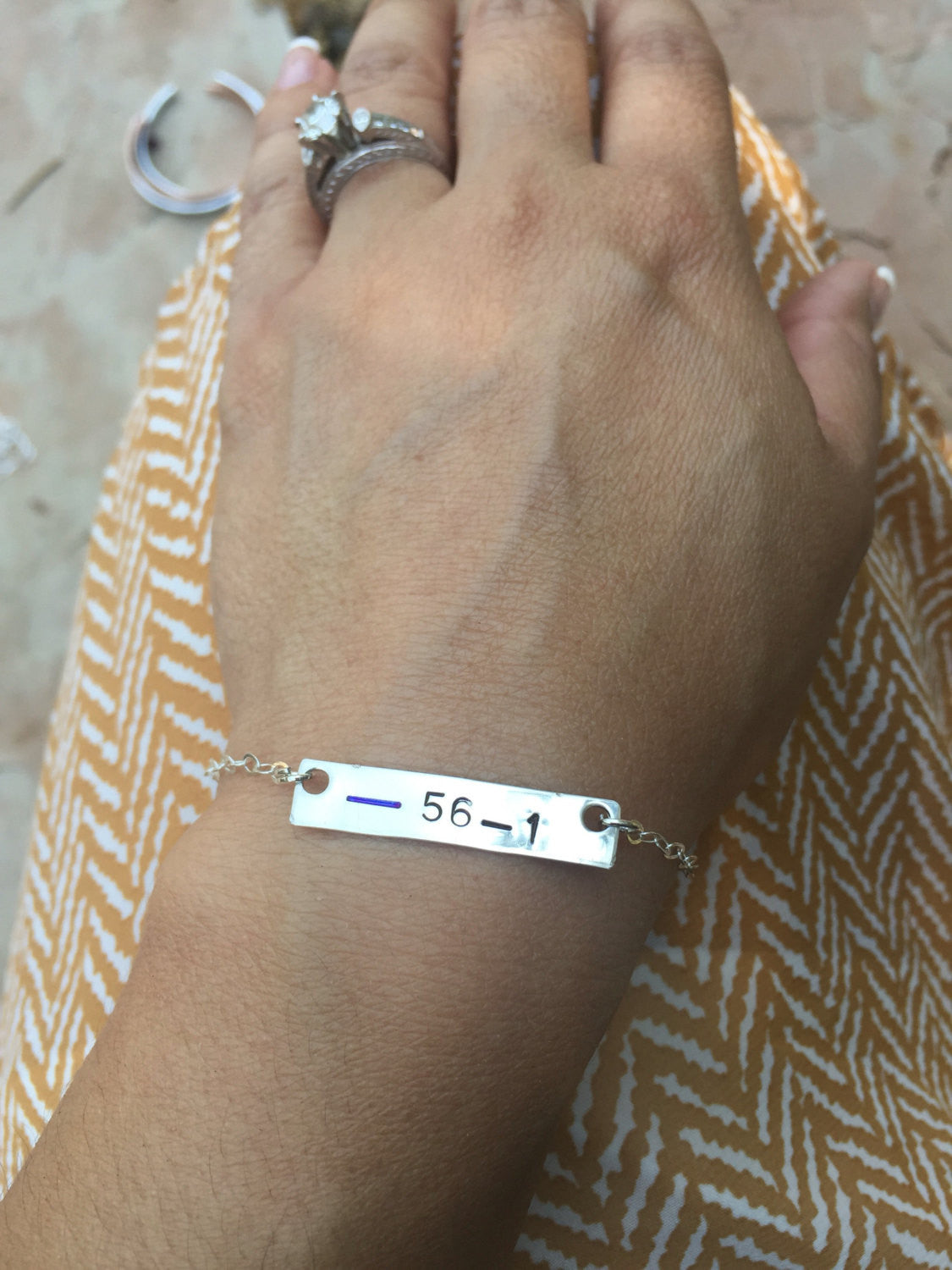 Police Wife Bracelet, Thin Blue Line Jewelry - Natashaaloha, jewelry, bracelets, necklace, keychains, fishing lures, gifts for men, charms, personalized,