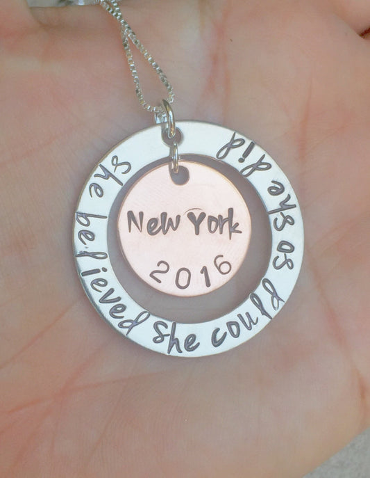 She Believed She Could So She Did Necklace - Natashaaloha, jewelry, bracelets, necklace, keychains, fishing lures, gifts for men, charms, personalized,