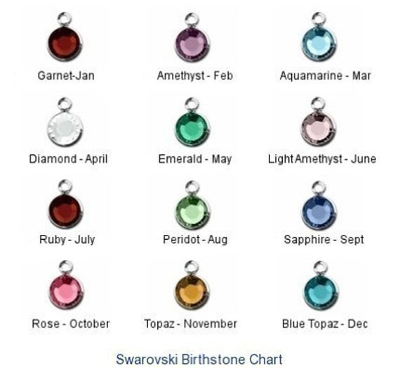 Genuine Swarovski Birthstones, Add to Your Order - Natashaaloha, jewelry, bracelets, necklace, keychains, fishing lures, gifts for men, charms, personalized,