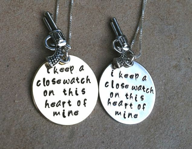 Johnny Cash Necklace, I Keep A Close Watch, Natashaaloha - Natashaaloha, jewelry, bracelets, necklace, keychains, fishing lures, gifts for men, charms, personalized,