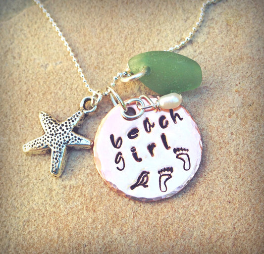 Beach Girl Necklace by Natashaaloha - Natashaaloha, jewelry, bracelets, necklace, keychains, fishing lures, gifts for men, charms, personalized,