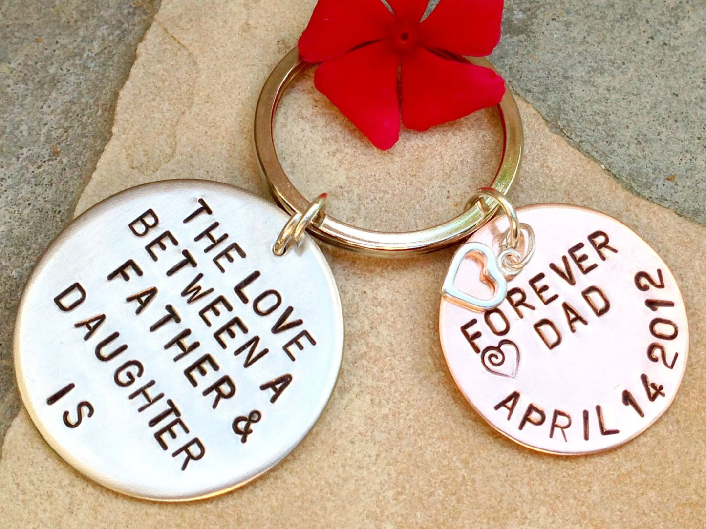 the love between a father and daughter is forever, father daughter keychain, gifts from dad, gifts to daughter, key chains - Natashaaloha, jewelry, bracelets, necklace, keychains, fishing lures, gifts for men, charms, personalized,