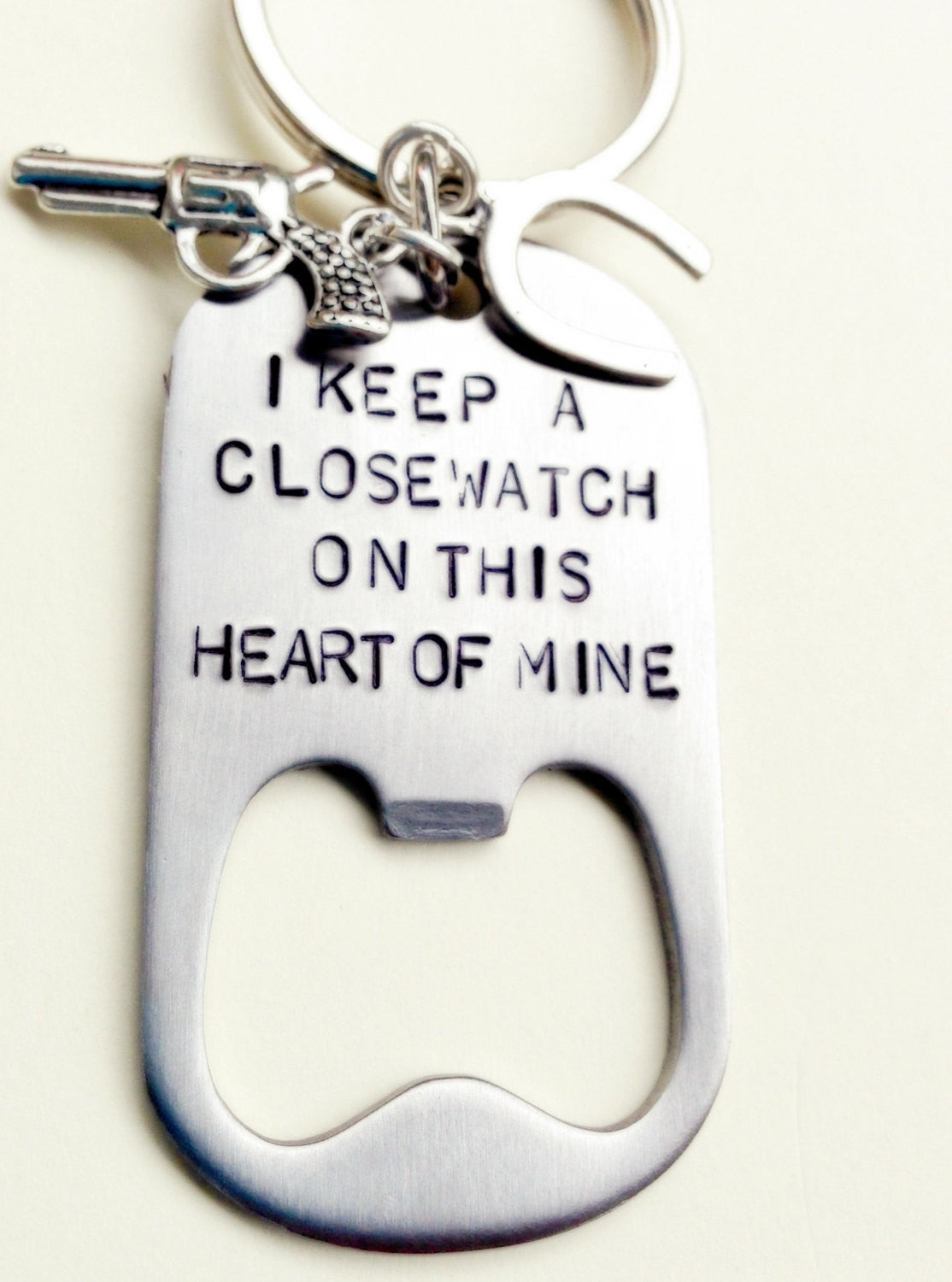 johnny cash, i keep a close watch on this heart of mine, bottle opener key chain,personalized key chains, gifts for men - Natashaaloha, jewelry, bracelets, necklace, keychains, fishing lures, gifts for men, charms, personalized,