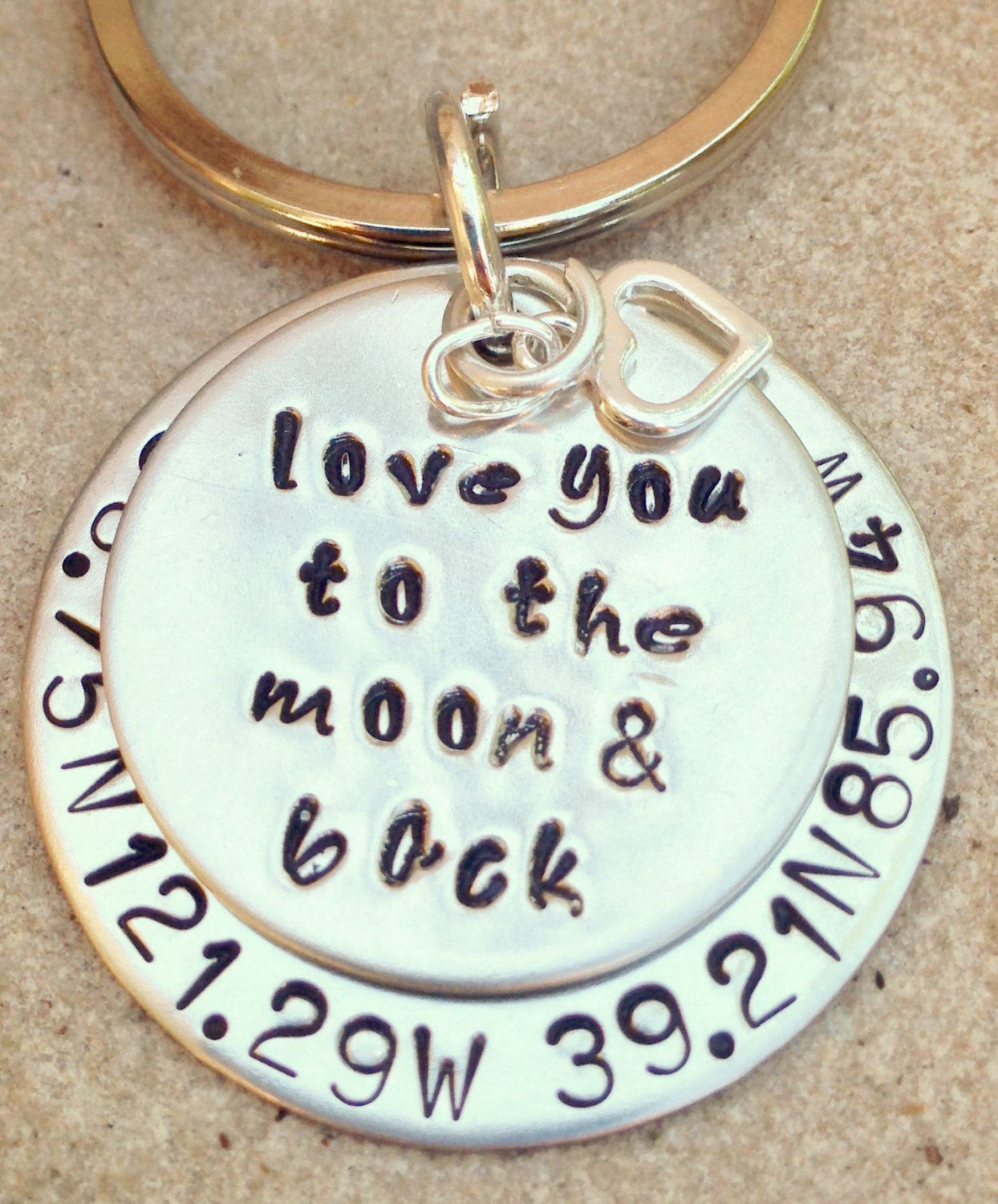 Father Gift, Boyfriend Gift, keychain, key chain, love you to the moon and back, coordinate keychain, gifts for men, natashaaloha - Natashaaloha, jewelry, bracelets, necklace, keychains, fishing lures, gifts for men, charms, personalized,