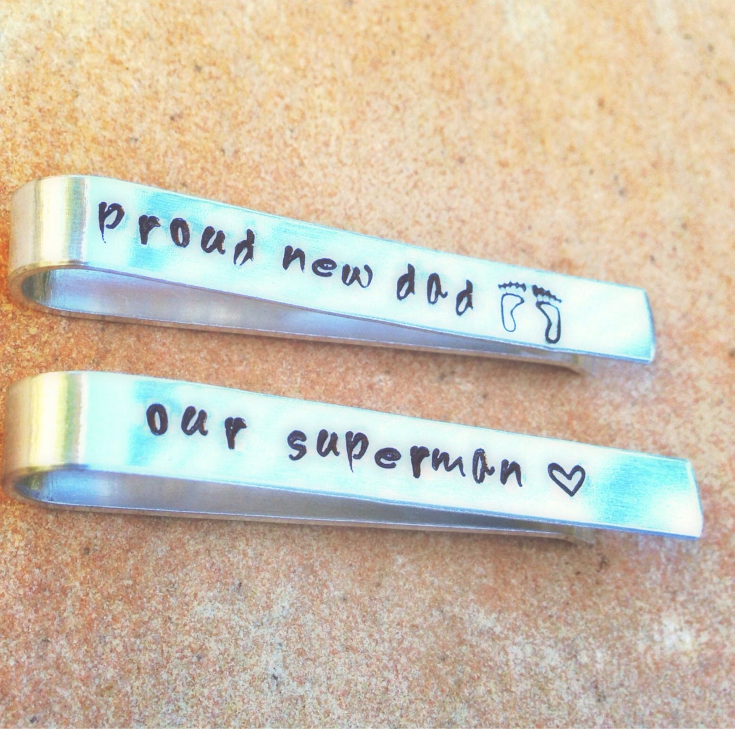 Tie Bar, Boyfriend Gift,Personalized Tie Bar,Groomsmen Gifts, Hand Stamped Tie Bars, natashaaloha - Natashaaloha, jewelry, bracelets, necklace, keychains, fishing lures, gifts for men, charms, personalized,