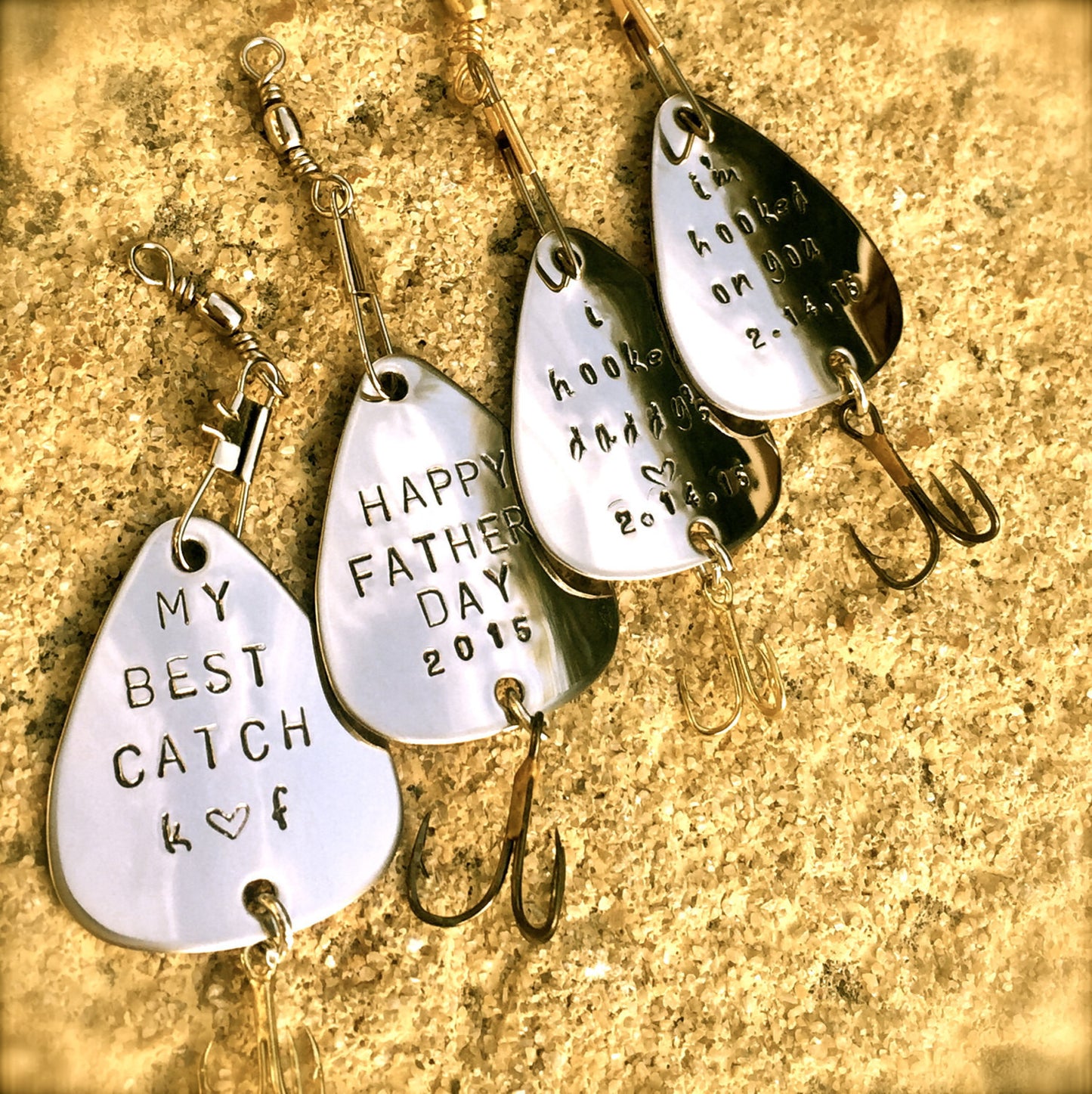 Personalized Fishing Lure, Happy Fathers Day, My Best Catch, I'm hooked on you, Valentines Gift Men, natashaaloha - Natashaaloha, jewelry, bracelets, necklace, keychains, fishing lures, gifts for men, charms, personalized,