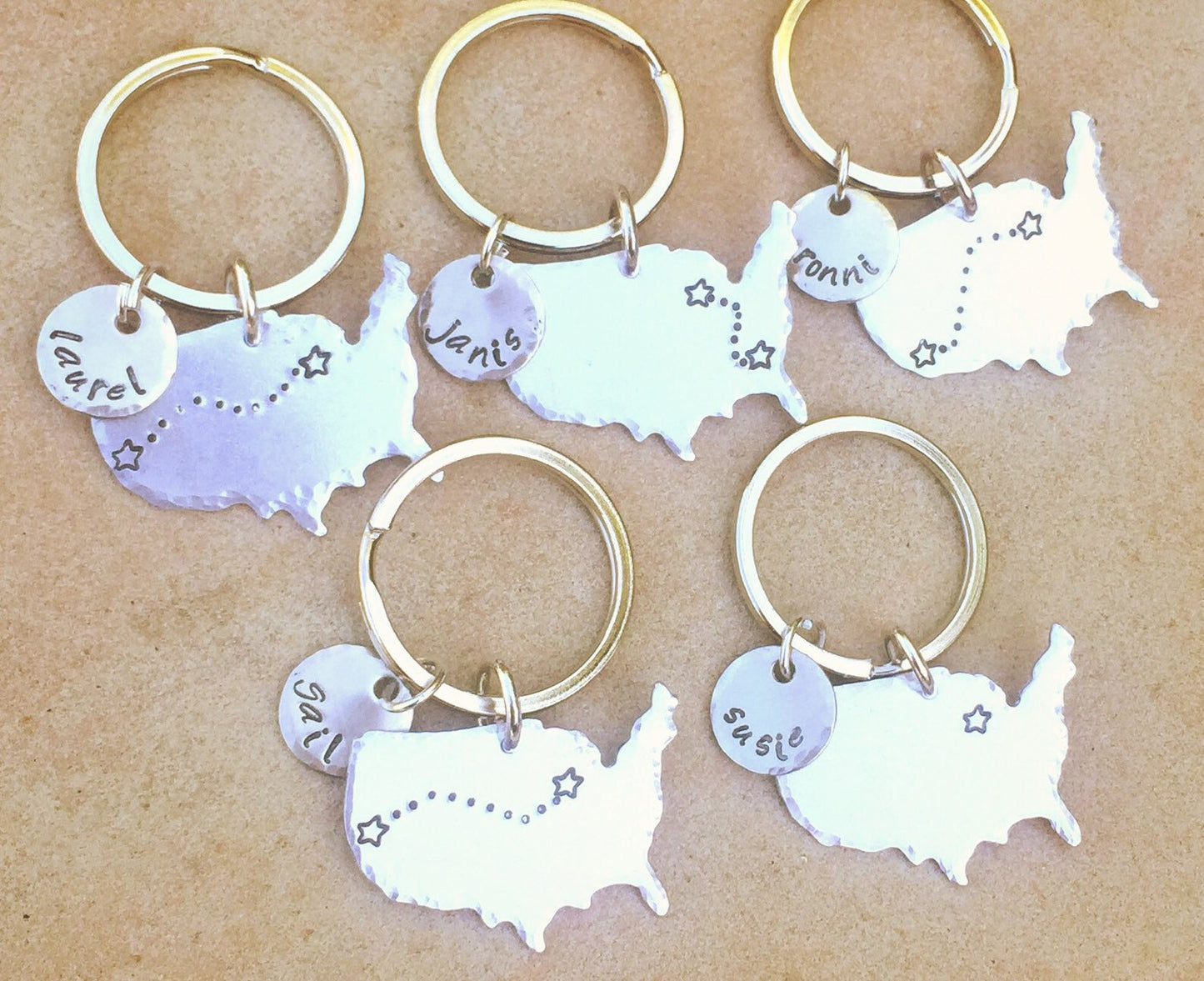 United States Keychain, Family Reunion, Graduation Gift, Long Distance Gifts, High School Reunion Gift, Reunion Gifts, Keychains - Natashaaloha, jewelry, bracelets, necklace, keychains, fishing lures, gifts for men, charms, personalized,