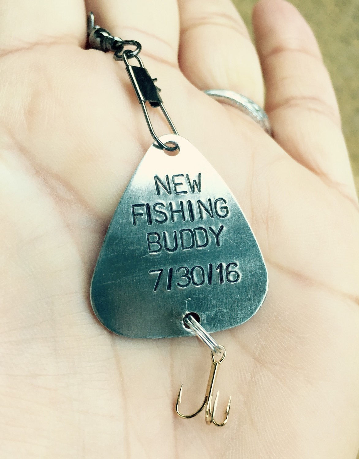 Fishing Lure, Daddys New Fishing Buddy Lure, Boyfriend Gift, Personalized Fishing Lure, natashaaloha, Boyfriend Gift, Valentine Men - Natashaaloha, jewelry, bracelets, necklace, keychains, fishing lures, gifts for men, charms, personalized,
