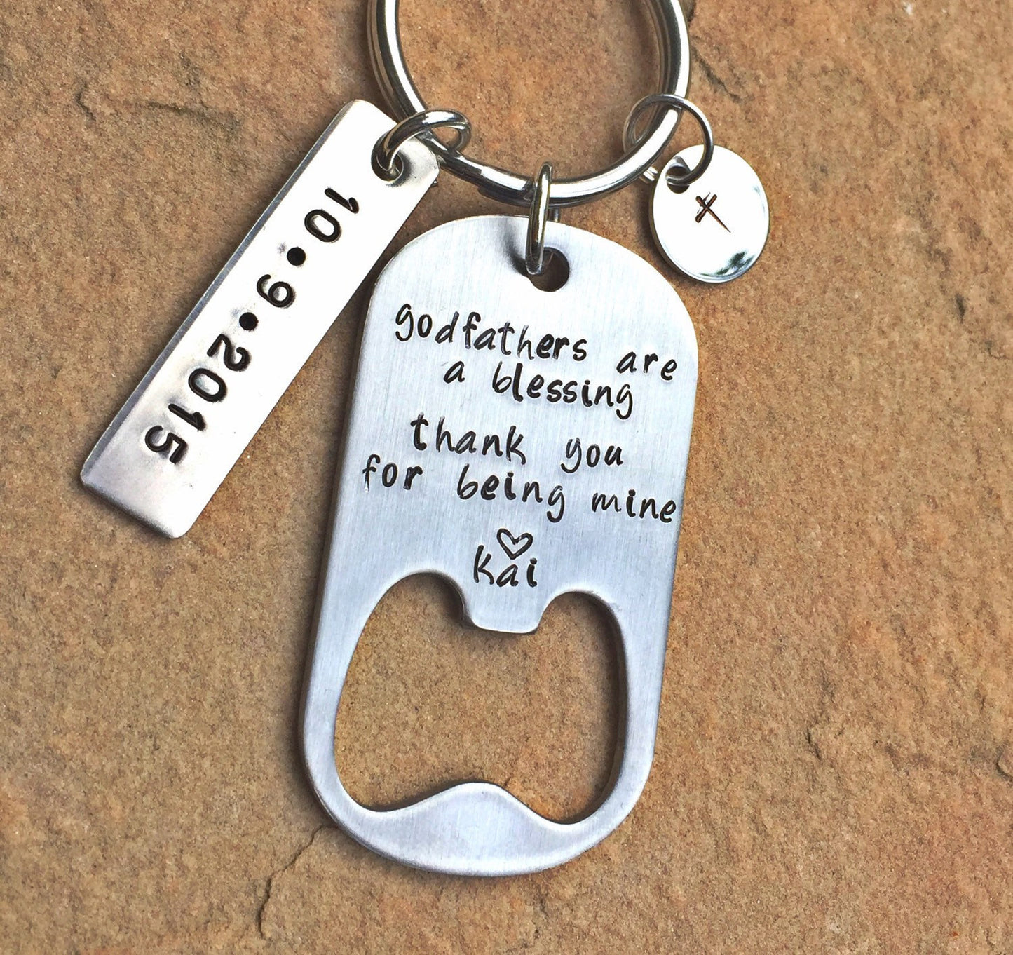 Godfather Gift, Godfather Keychain, Personalized Godfather Gift - Natashaaloha, jewelry, bracelets, necklace, keychains, fishing lures, gifts for men, charms, personalized,