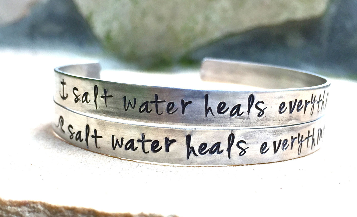 Salt Water Heals Everything Bracelet - Natashaaloha, jewelry, bracelets, necklace, keychains, fishing lures, gifts for men, charms, personalized,