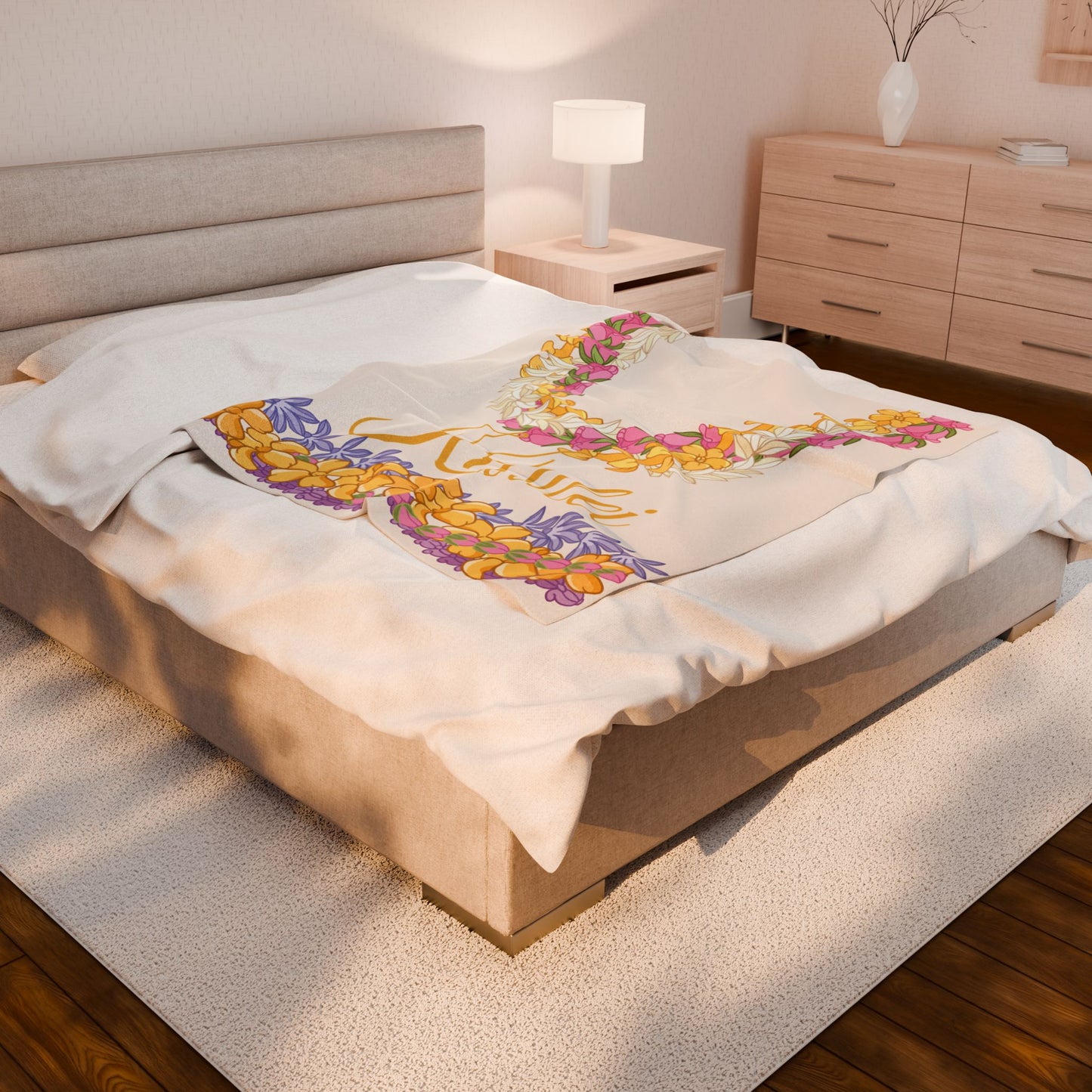 Personalized Puakenikeni Lokelani Hawaiian Lei Blanket