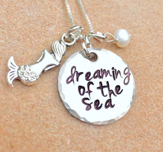 Dreaming Of The Sea Necklace, Mermaid Necklace - Natashaaloha, jewelry, bracelets, necklace, keychains, fishing lures, gifts for men, charms, personalized,
