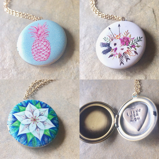 Locket Necklace, Personalized Locket, Natashaaloha - Natashaaloha, jewelry, bracelets, necklace, keychains, fishing lures, gifts for men, charms, personalized,