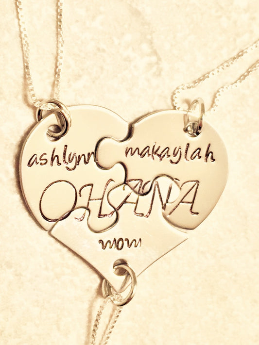 Ohana Heart Necklace, Valentine Necklace - Natashaaloha, jewelry, bracelets, necklace, keychains, fishing lures, gifts for men, charms, personalized,
