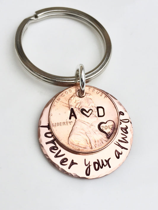 Forever Your Always Penny Keychain - Natashaaloha, jewelry, bracelets, necklace, keychains, fishing lures, gifts for men, charms, personalized, 
