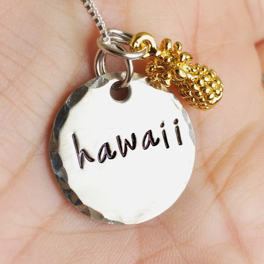Hawaii Pineapple Necklace, Pineapple Necklace - Natashaaloha, jewelry, bracelets, necklace, keychains, fishing lures, gifts for men, charms, personalized,