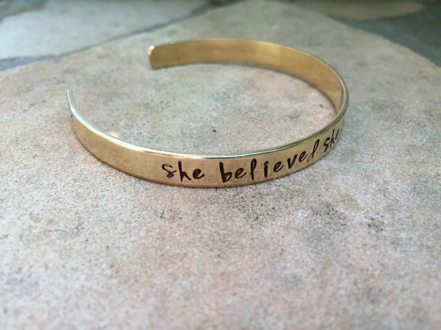 Graduation Gift, She Believed She Could So She Did Bracelet, Graduation 2016, Gifts for Graduation, Personalized Cuff, natashaaloha - Natashaaloha, jewelry, bracelets, necklace, keychains, fishing lures, gifts for men, charms, personalized, 