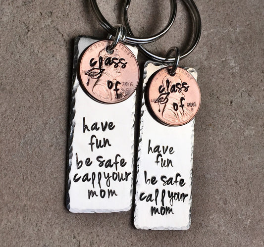 Graduation Gifts, Graduation 2016, Have Fun Be Safe Call Your Mom, Penny Gifts Graduation, Graduation keychain,natashaaloha - Natashaaloha, jewelry, bracelets, necklace, keychains, fishing lures, gifts for men, charms, personalized,