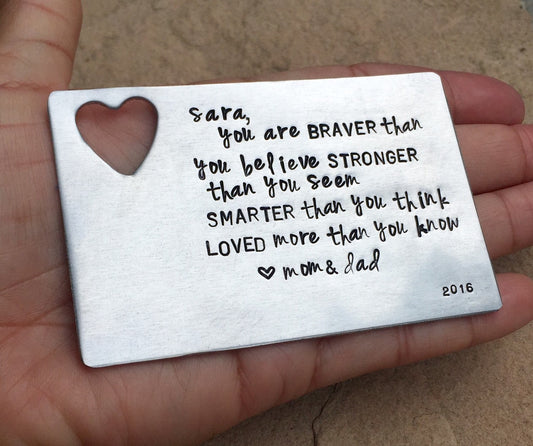 Graduation Gift Wallet Insert, Inspirational Gifts, Boyfriend Gift, Wallet Insert, High School Graduation , College Graduates - Natashaaloha, jewelry, bracelets, necklace, keychains, fishing lures, gifts for men, charms, personalized, 