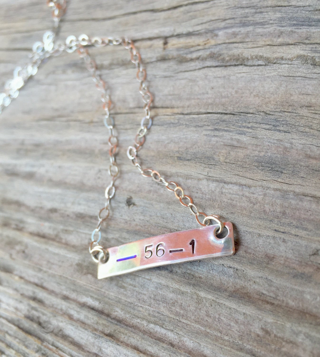 Thin Blue Line Personalized Bar Necklace, Police Necklace - Natashaaloha, jewelry, bracelets, necklace, keychains, fishing lures, gifts for men, charms, personalized, 