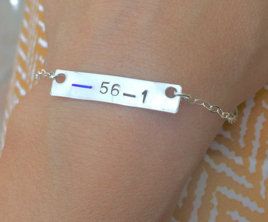 Police Wife Bracelet, Thin Blue Line Jewelry - Natashaaloha, jewelry, bracelets, necklace, keychains, fishing lures, gifts for men, charms, personalized, 