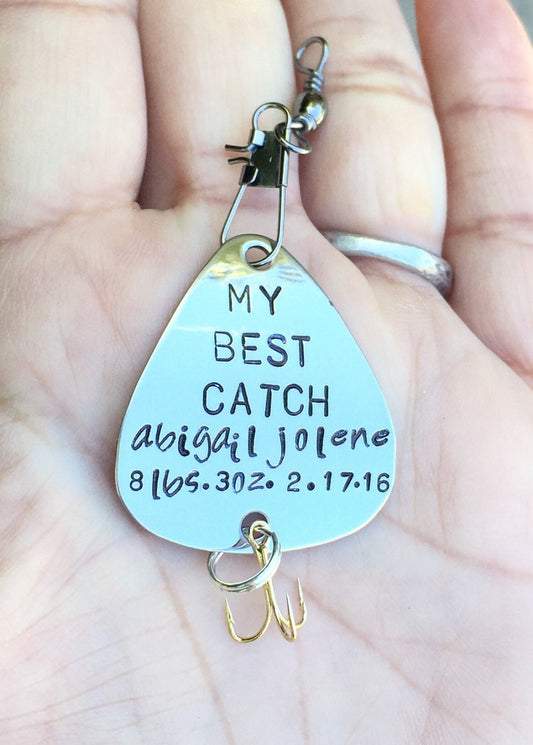 Fishing Lure,Boyfriend Gift, Gifts For Men, Personalized Fishing Lure, Hand Stamped Fishing Lure,natashaaloha - Natashaaloha, jewelry, bracelets, necklace, keychains, fishing lures, gifts for men, charms, personalized, 