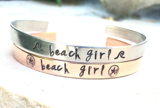 Beach Girl Cuff - Natashaaloha, jewelry, bracelets, necklace, keychains, fishing lures, gifts for men, charms, personalized,