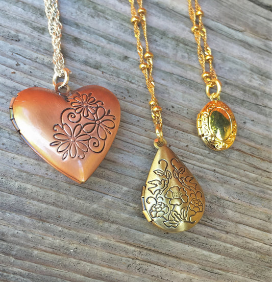Locket Necklace, Lockets, Picture Necklace, Heart Locket, Oval Locket, Teardrop Locket, natashaaloha - Natashaaloha, jewelry, bracelets, necklace, keychains, fishing lures, gifts for men, charms, personalized, 