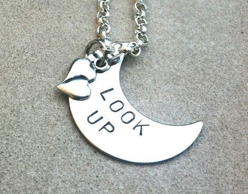 Twin Necklace, moon necklace, memorial necklace, look up necklace, personalized necklace, sister necklace, mother daughter - Natashaaloha, jewelry, bracelets, necklace, keychains, fishing lures, gifts for men, charms, personalized, 