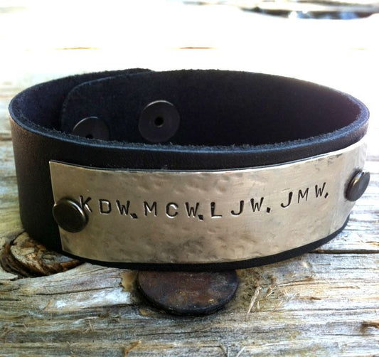 Men's Leather Bracelet, Boyfriend Gift, dad bracelet, leather bracelet, fathers day gift, father bracelet, men, leather, personalized for me - Natashaaloha, jewelry, bracelets, necklace, keychains, fishing lures, gifts for men, charms, personalized, 