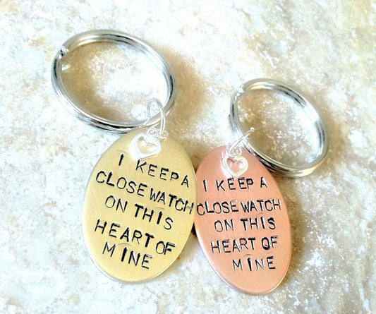 I Keep A Close Watch On This Heart Of Mine Keychain - Natashaaloha, jewelry, bracelets, necklace, keychains, fishing lures, gifts for men, charms, personalized, 