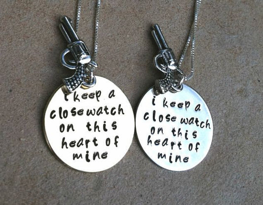 Johnny Cash Necklace, I Keep A Close Watch, Natashaaloha - Natashaaloha, jewelry, bracelets, necklace, keychains, fishing lures, gifts for men, charms, personalized, 