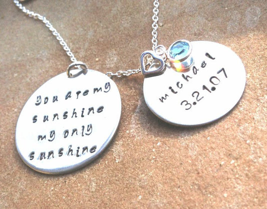 you are my sunshine necklace, personalized necklace, gifts for daughter, daughter necklace, from dad, girl necklace, childrens - Natashaaloha, jewelry, bracelets, necklace, keychains, fishing lures, gifts for men, charms, personalized,