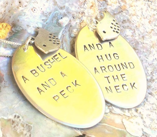 mother daughter necklace, mother daughter gifts, a bushel and a peck a hug around the neck, Mothers Day Gift - Natashaaloha, jewelry, bracelets, necklace, keychains, fishing lures, gifts for men, charms, personalized, 