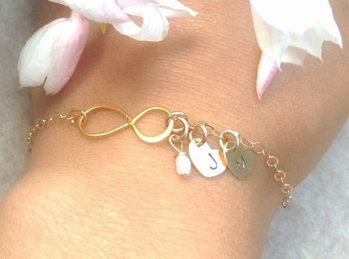 infinity bracelet, infinity jewelry, mother daughter bracelet, bridesmaid gifts, will you be my bridesmaid, will you be my maid of honor - Natashaaloha, jewelry, bracelets, necklace, keychains, fishing lures, gifts for men, charms, personalized,