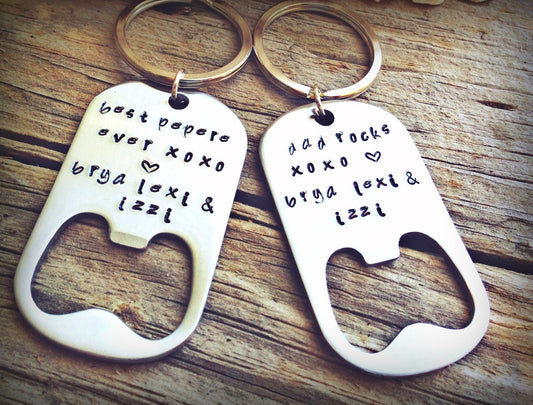 Gifts for Men,Personalized Hand Stamped Key Chains, Bottle Opener Key Chains, Groomsmen Gifts, Personalized Keychains, Gifts Men - Natashaaloha, jewelry, bracelets, necklace, keychains, fishing lures, gifts for men, charms, personalized, 