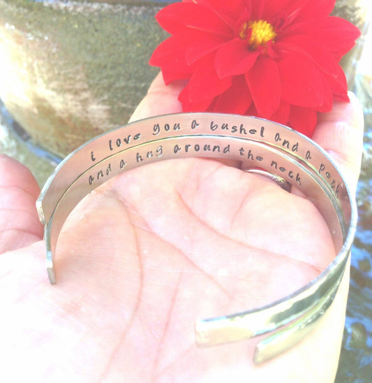 I Love You A Bushel And A Peck Bracelet - Natashaaloha, jewelry, bracelets, necklace, keychains, fishing lures, gifts for men, charms, personalized,