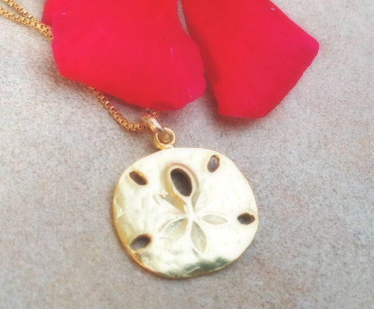 sand dollar necklace, beach necklace, hawaiian jewelry, gold sand dollar, sterling sand dollar, beach wedding, nautical, ocean - Natashaaloha, jewelry, bracelets, necklace, keychains, fishing lures, gifts for men, charms, personalized,