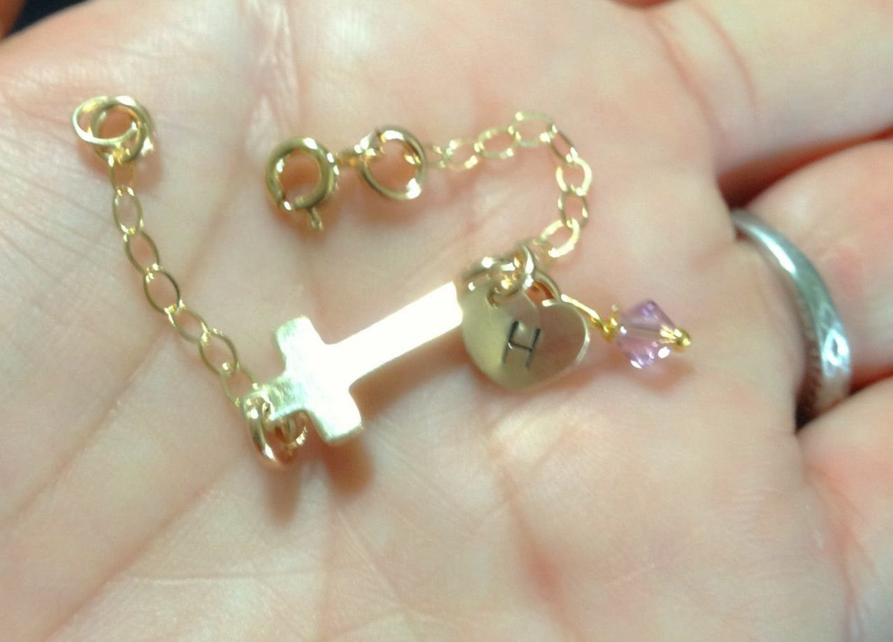 Baby Bracelet,First Communion Bracelet, Cross Bracelet, Personalized Cross Bracelet, natashaaloha - Natashaaloha, jewelry, bracelets, necklace, keychains, fishing lures, gifts for men, charms, personalized, 