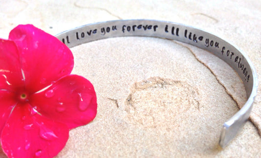 mother daughter, mother daughter gifts, secret message, i love you forever i'll like you for always, copper cuff, personalized cuff - Natashaaloha, jewelry, bracelets, necklace, keychains, fishing lures, gifts for men, charms, personalized, 