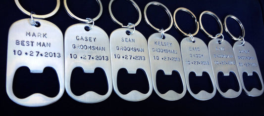 Groomsmen Gifts, Wedding Gifts, Personalized Bottle Openers - Natashaaloha, jewelry, bracelets, necklace, keychains, fishing lures, gifts for men, charms, personalized,