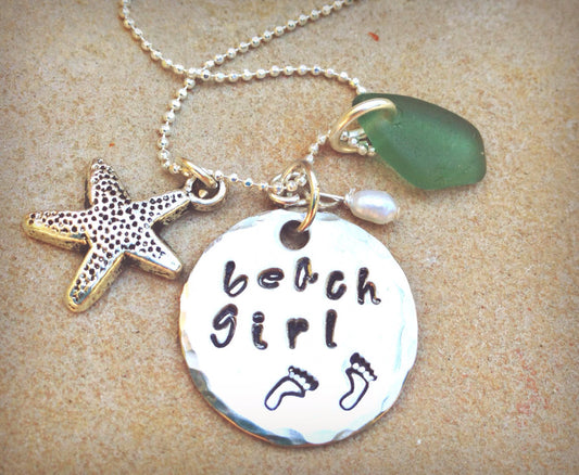 Beach Girl Necklace by Natashaaloha - Natashaaloha, jewelry, bracelets, necklace, keychains, fishing lures, gifts for men, charms, personalized,
