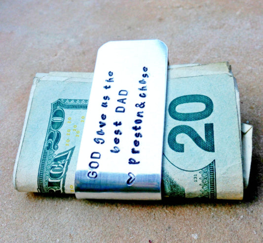 Personalized Money Clip, Valentine Gift For Dad, Valentine Gift Men, Money Clip, Gifts For Men, Fathers Day Gifts, natashaaloha - Natashaaloha, jewelry, bracelets, necklace, keychains, fishing lures, gifts for men, charms, personalized, 