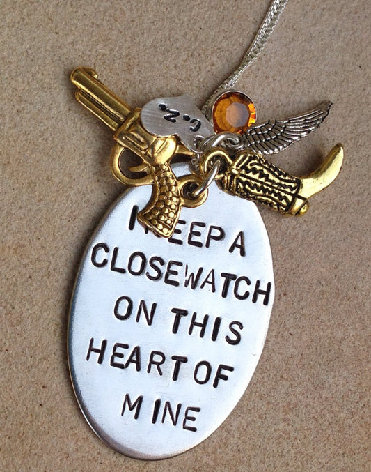 I Keep A Close Watch On This Heart Of Mine, Johhny Cash Necklace, Mother's Day Necklace, Girlfriend Gift, natashaaloha - Natashaaloha, jewelry, bracelets, necklace, keychains, fishing lures, gifts for men, charms, personalized,
