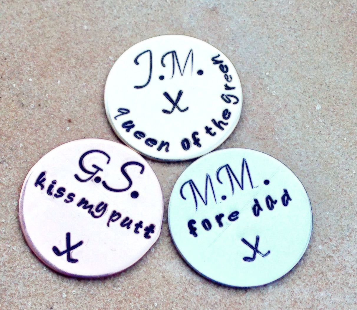 golf markers, gifts for dad, golf gifts, kiss my putt, queen of the green, fore dad, gifts for men, natashaaloha - Natashaaloha, jewelry, bracelets, necklace, keychains, fishing lures, gifts for men, charms, personalized, 