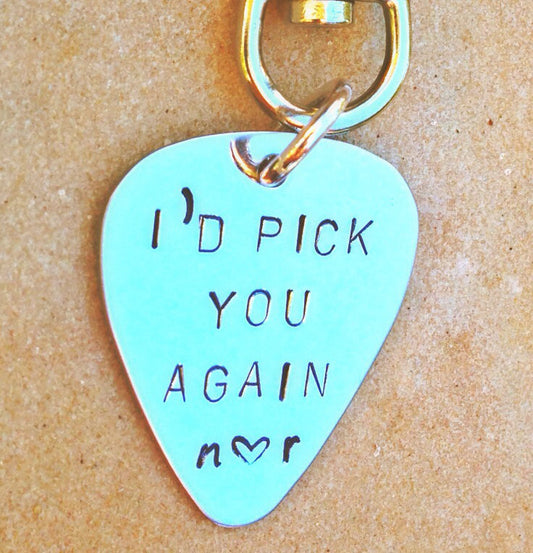 I'd Pick You Again Keychain, I'd Pick You Again Pick - Natashaaloha, jewelry, bracelets, necklace, keychains, fishing lures, gifts for men, charms, personalized, 