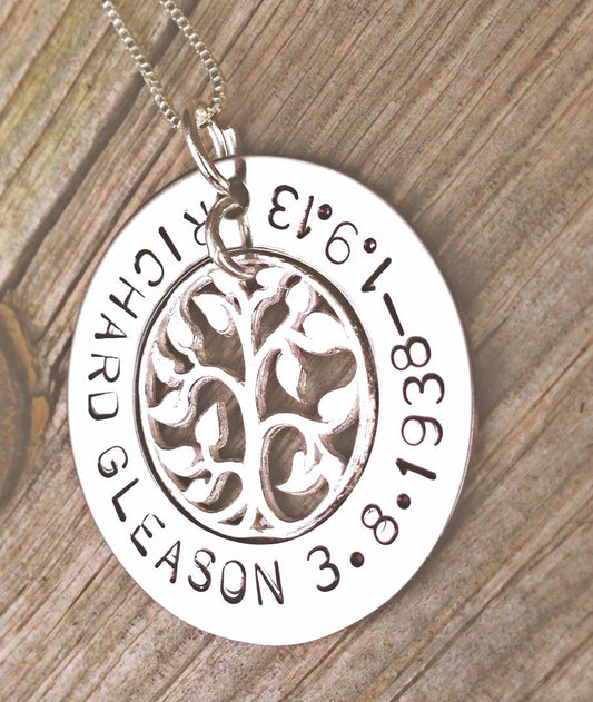 Memorial Necklace, Custom Memorial Necklace Tree Of Life - Natashaaloha, jewelry, bracelets, necklace, keychains, fishing lures, gifts for men, charms, personalized, 