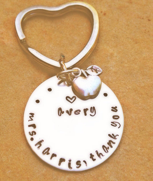 teacher gift, thank you gift, teacher appreciation, teacher keychain, personalized gifts, natashaaloha, gifts - Natashaaloha, jewelry, bracelets, necklace, keychains, fishing lures, gifts for men, charms, personalized, 